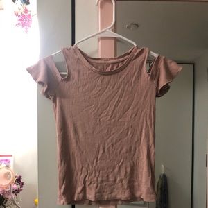 American eagle off the shoulder ribbed tee shirt